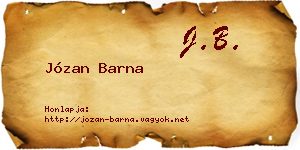 Józan Barna névjegykártya
