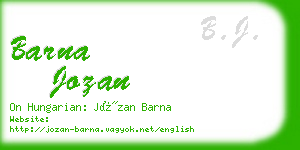 barna jozan business card